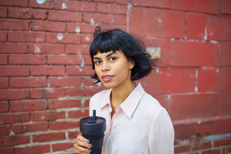 Biggie Cup, Ink - 470 ml - Koffiebeker - Drinkbeker - Diep Zwart - Opvouwbaar | Stojo