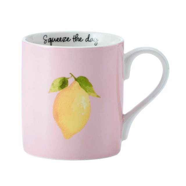 Mikasa Fine China 280ml Straight Sided Mug, Lemon, Gift boxed