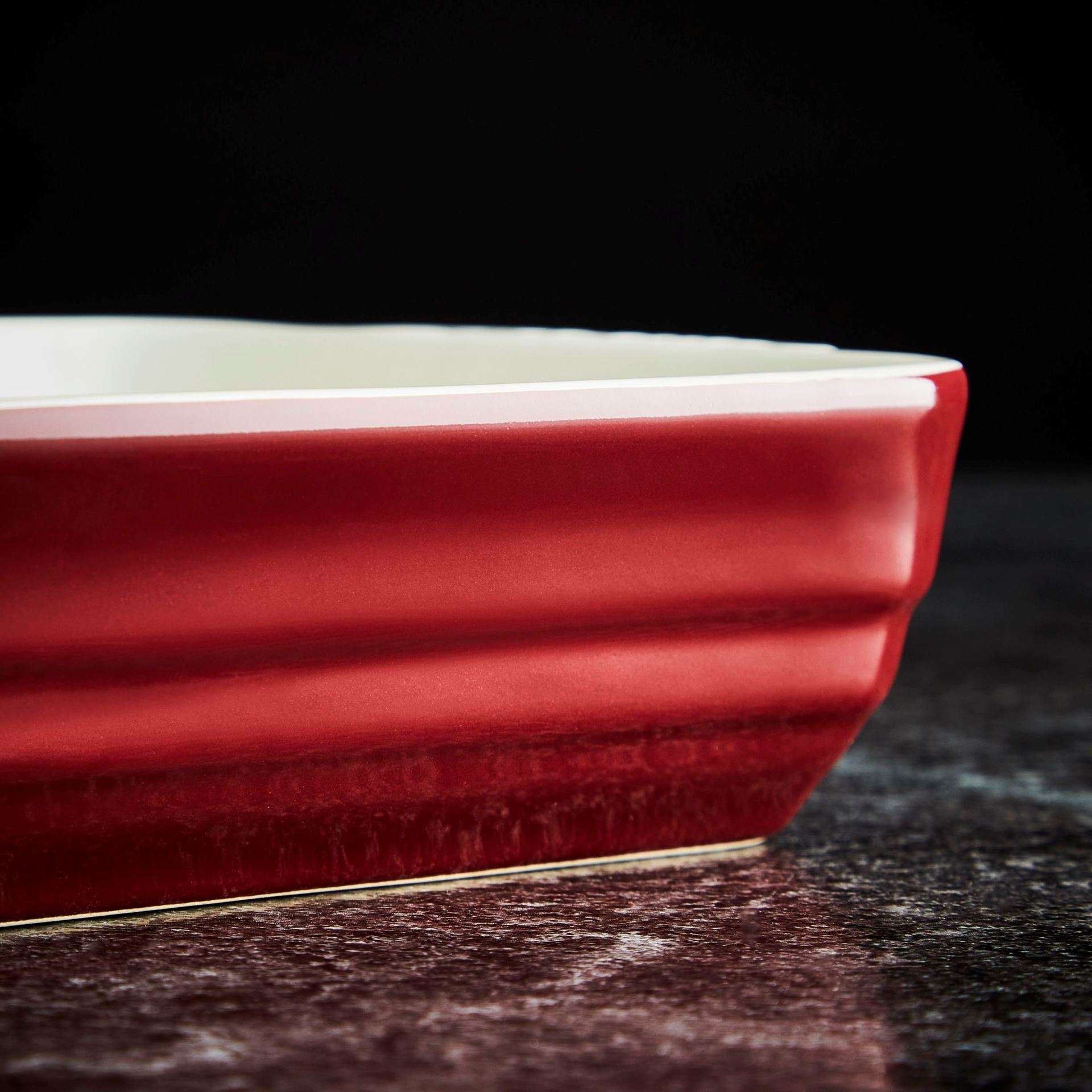 Ovenschalen, Set van 2 Stuks, Rechthoek, Klein en Groot, Rood, Keramiek - Barbary & Oak | Foundry