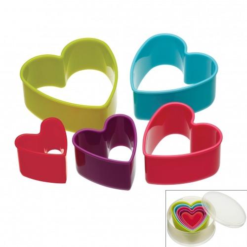 Set van 5 uitstekers - hartjes - Colour Works