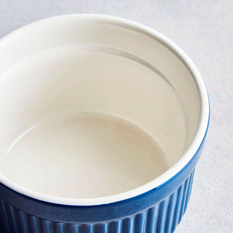 Ramekin, Ovenschaaltje, Set van 4 Stuks, ø 9 cm, Blauw, Keramiek - Barbary & Oak | Foundry
