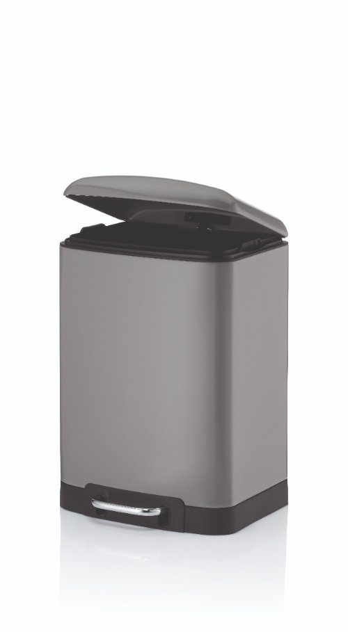 Afvalemmer RVS Grijs, 12 L - Kela | Davino