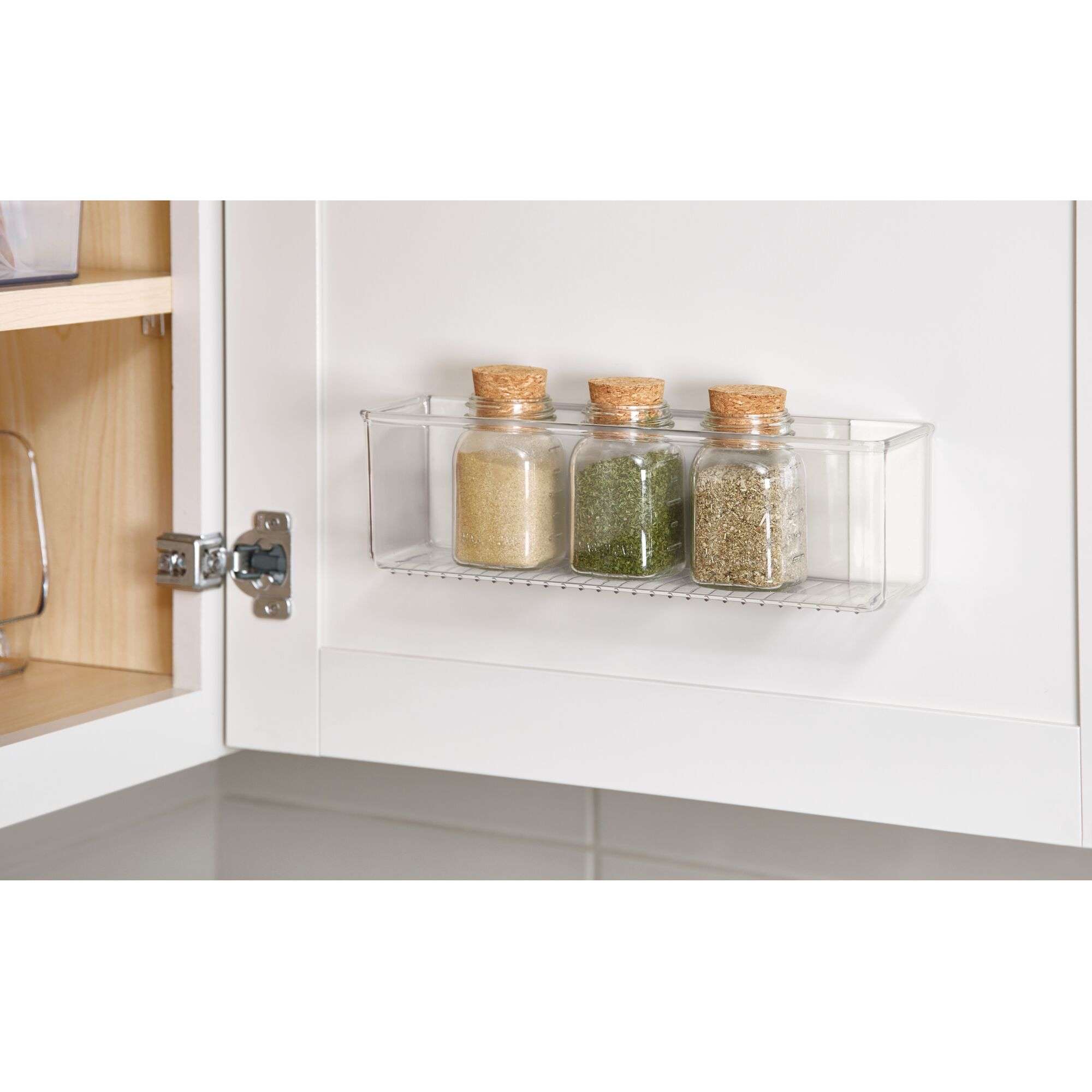 Wand Organizer, Ophangbaar met Plakstrips, 27.9 x 7.8 x 8.3 cm, Transparant, Kunststof - iDesign | AFFIXX