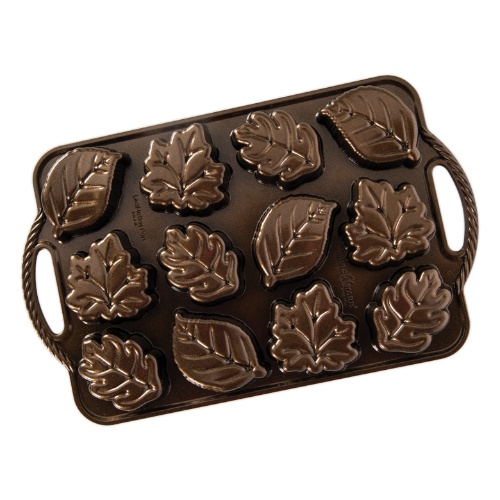 Bakvorm "Leaflettes Cakelet Pan" - Nordic Ware | Fall Harvest Bronze
