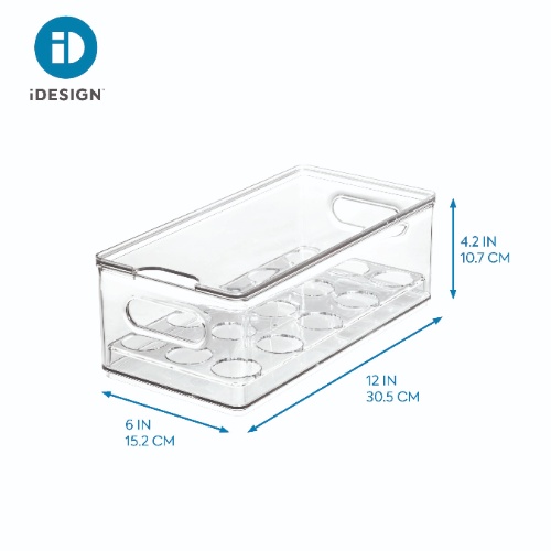 Eierdoos, 15.2 x 10.7 x 30.5 cm, Kunststof, Transparant – iDesign | The Home Edit