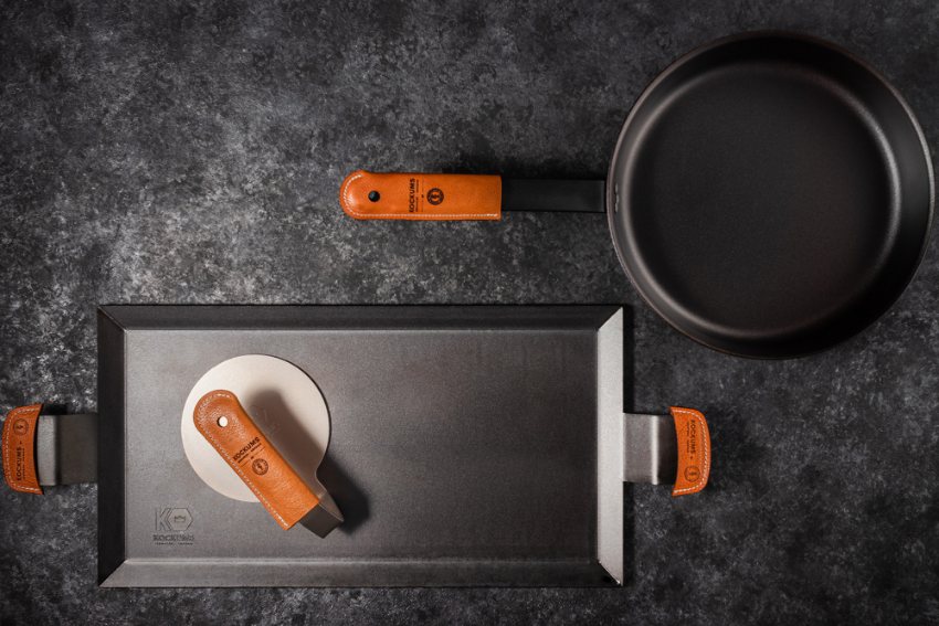 Braad -en Grillpers met Lederen Hoes, Hamburgerpers - Kockums