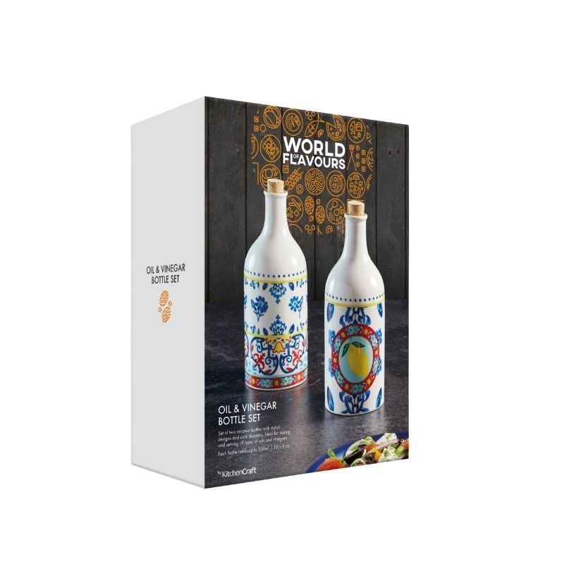 Olie -en Azijn Set, 2 Stuks, 0.5 L, Keramiek - KitchenCraft | World of Flavours