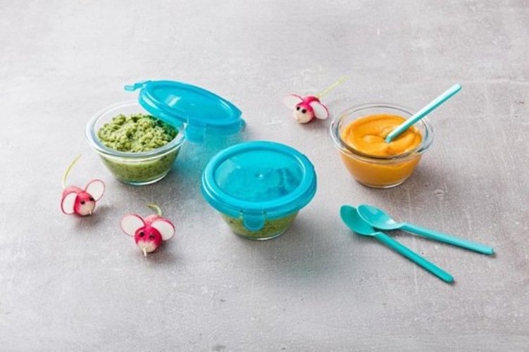 My First Pyrex Baby Voedselcontainer - Set van 5 Stuks - Glas - Blauw - Pyrex