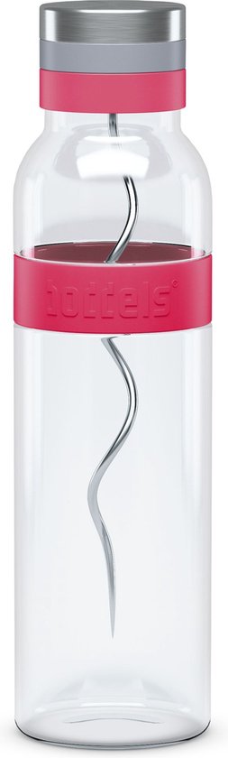 Karaf met Spies en Filter, 1.1 L, Glas, Siliconen, Frambozen Rood - Boddels | Sund