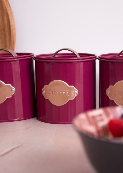 Voorraadbussen, Set van 3 Stuks, 1 L, Bordeaux - KitchenCraft