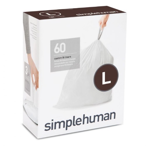 Afvalzak, Code H, 30-35 L, Pak van 3x20 Stuks, Transparant - Simplehuman