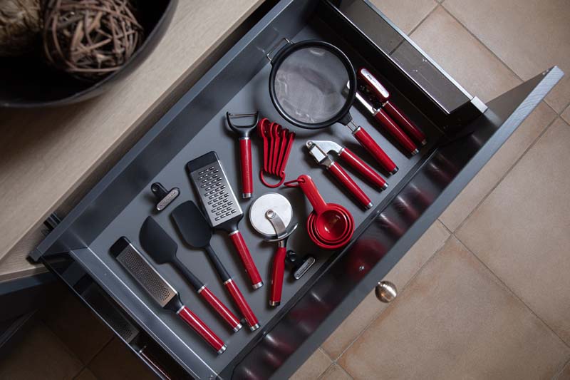 Schuimspaan, Frituurschep - Empire Red - Hittebestendig - KitchenAid