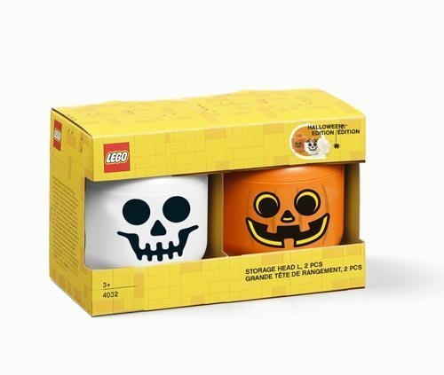 2-delige opbergdozenset LEGO-hoofd Pompoen en Skelet - Polypropyleen - LEGO