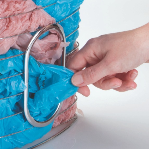 Plastic tassen Houder, 37.6 x 20.6 x 10 cm, RVS, Zilver - iDesign | Axis