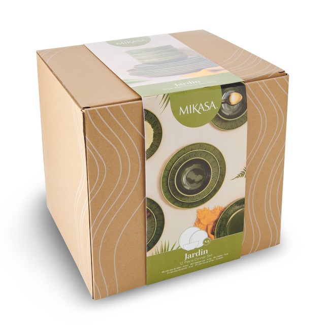 Mikasa Jardin 12pc Stoneware Dinner Set, Gift boxed