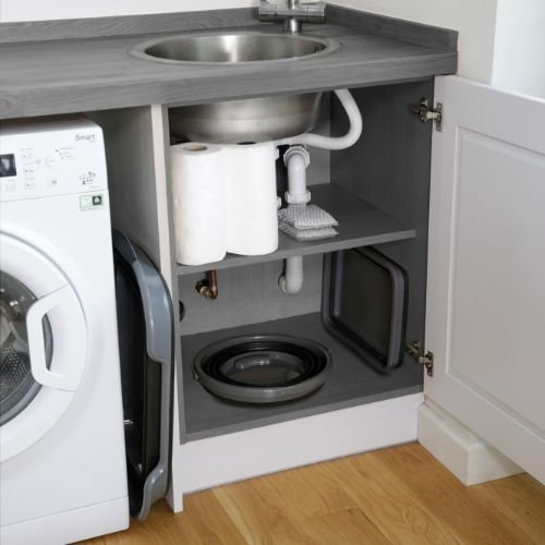 Opvouwbare Wasmand, Zwart/Grijs - MasterClass