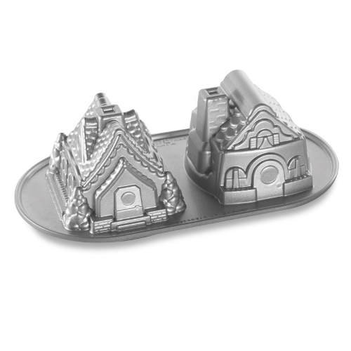 Bakvorm "Gingerbread House Duet Pan" - Nordic Ware | Sparkling Silver Holiday