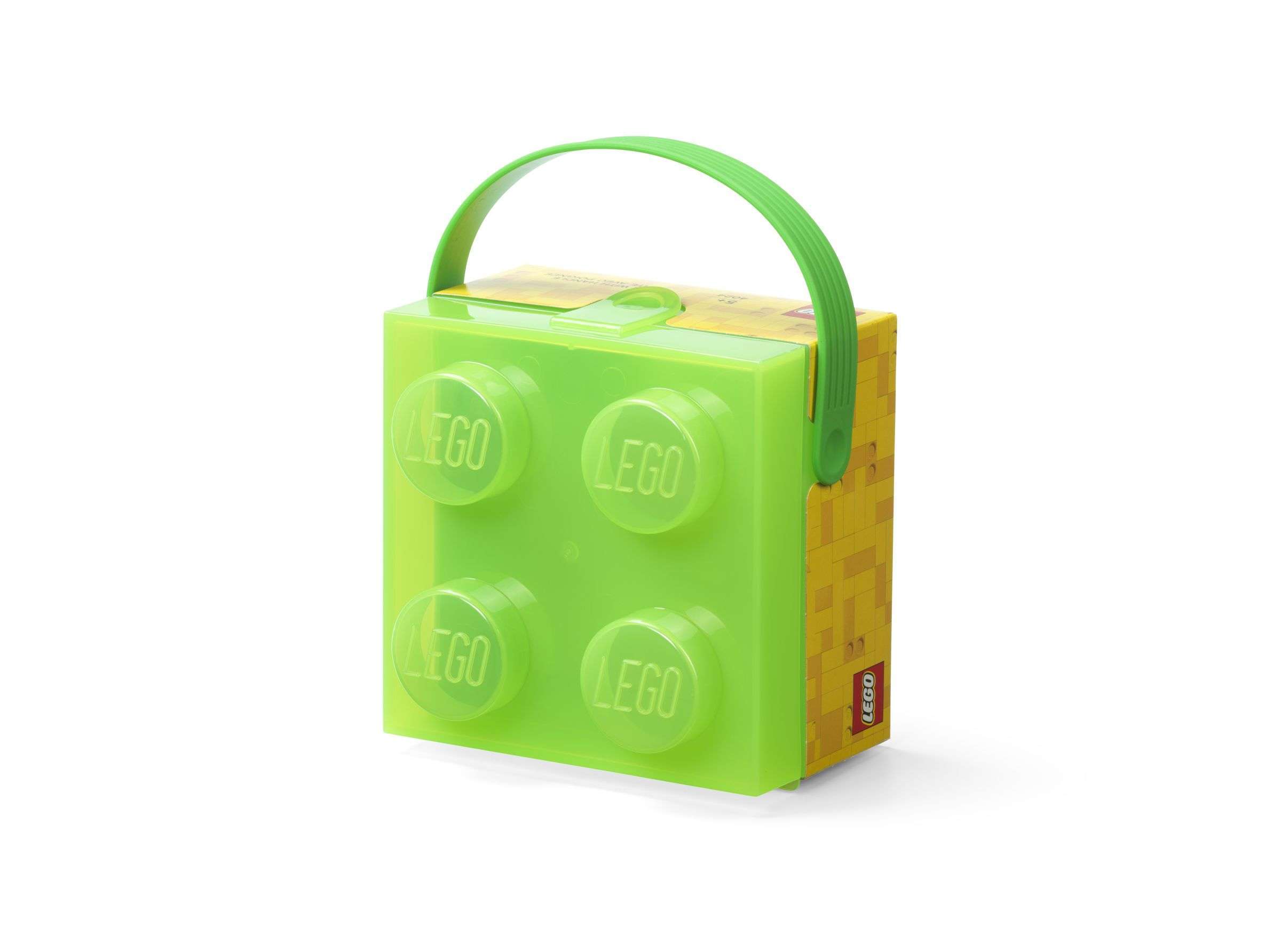 Lunchbox Brick 4 met Handvat, Transparant Groen - LEGO