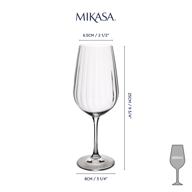 Mikasa Treviso 4pc Red Wine Glasses, 600ml, Gift boxed