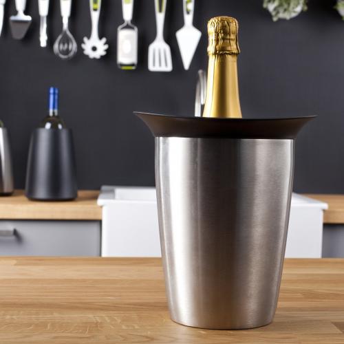 Actieve wijnkoeler - Elegant Stainless steel - Vacuvin