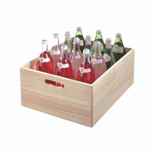 Opbergbox met Handgrepen, 38 x 46 x 20.5 cm, Paulownia Hout, Beige - iDesign | The Home Edit