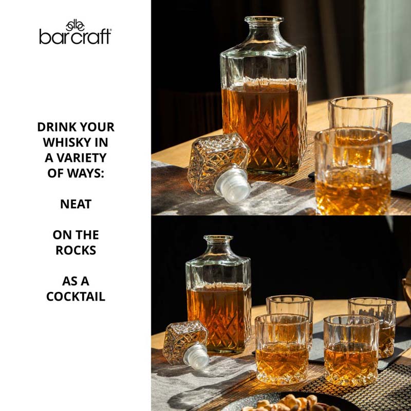 Whiskey Set - Decanteerset - Karaf met glazen - Geslepen Glas - BarCraft