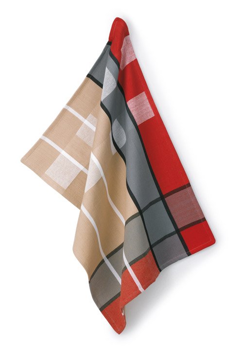 Theedoek Geruit, Taupe - Kela | Tabea
