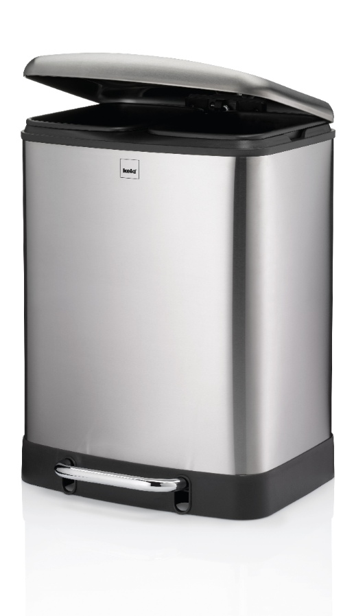Afvalemmer, 2x 12 L, RVS, Zilver - Kela | Davino