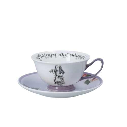 Mikasa x V&A Alice in Wonderland Fine China 220ml Tea Cup and Saucer