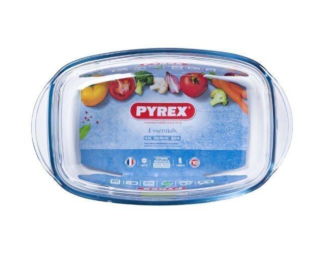 Schaal Rechthoek met Deksel, 4,5 liter - Pyrex |Essentials