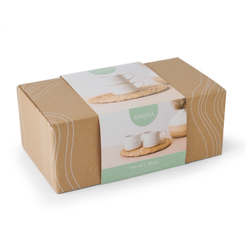 Mikasa Stoneware 2pc 380ml Cosy Mugs, Star, Gift boxed
