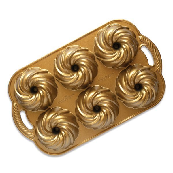 Tulband Bakvorm "Swirl Bundtlette Pan" - Nordic Ware | Premier Gold