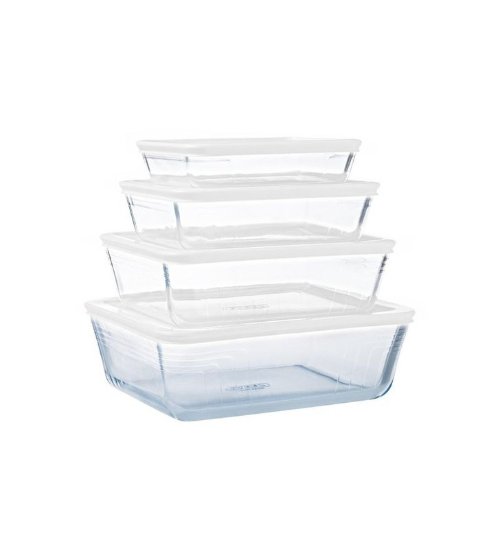Cook & Freeze Ovenschaal Met Deksel - Set van 4 Stuks - Glas - Pyrex