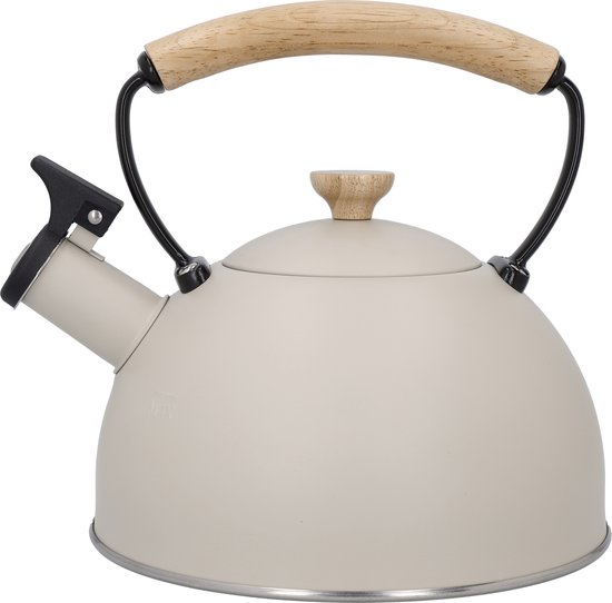 Fluitketel, 1.6 L, RVS, Hout, Latte - La Cafetière