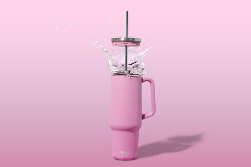 Tumbler XL Hydrangea Pink – Duurzame Roestvrijstalen Thermosbeker | Houdt 50 uur Koud en 10 uur Warm | Rietje , BPA & BPS vrij, 1180ml - S'well