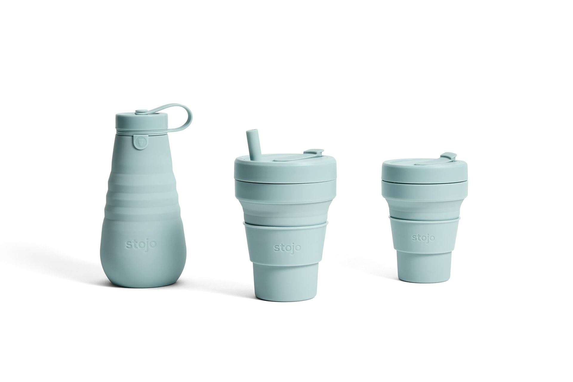 Biggie Cup, Aquamarine - 470 ml - Koffiebeker - Drinkbeker - Blauw - Opvouwbaar | Stojo