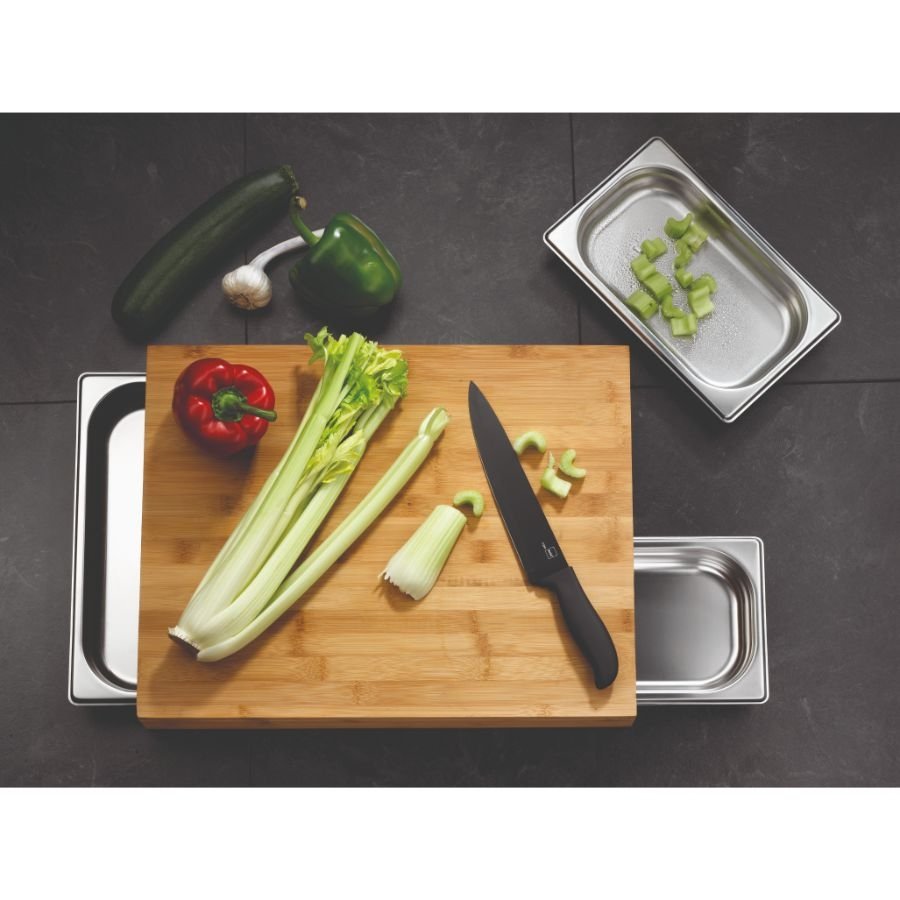 Bamboe Snijplank met 3 RVS lades - Kela | Kenina
