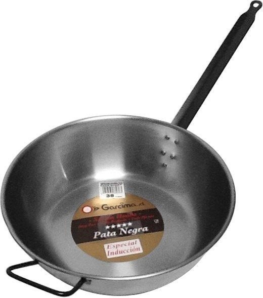 Lyonnaise pan hoog met tegengreep, plaatstaal, 36 cm - Garcima