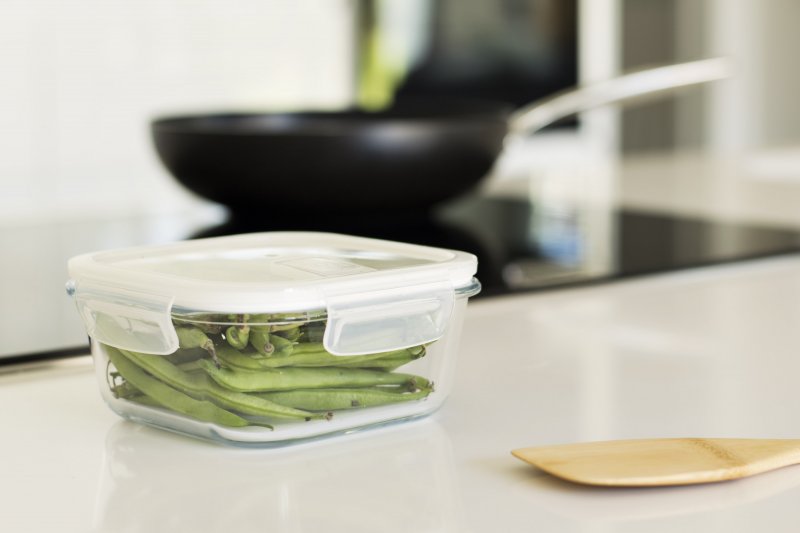 Vershoudbox, Vierkant, Glas, 0.8 L - Pebbly