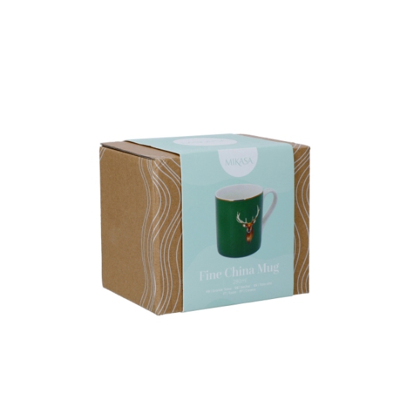 Mikasa Fine China 280ml Straight Sided Mug, Stag, Gift boxed