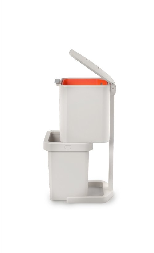 Intelligent Waste Afvalemmer Totem Pop 60 liter - Stone - Joseph Joseph