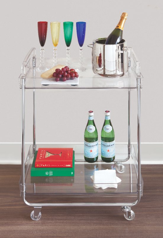 Trolley, 59 x 41 x 80 cm, Kunststof/RVS, Transparant - iDesign | The Home Edit
