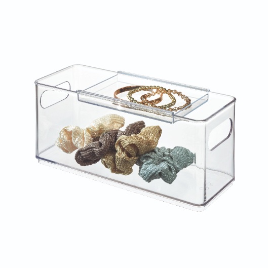 Haaraccessoires Opbergbox, 25 x 10 x 10 cm, Kunststof, Transparant - iDesign | The Home Edit