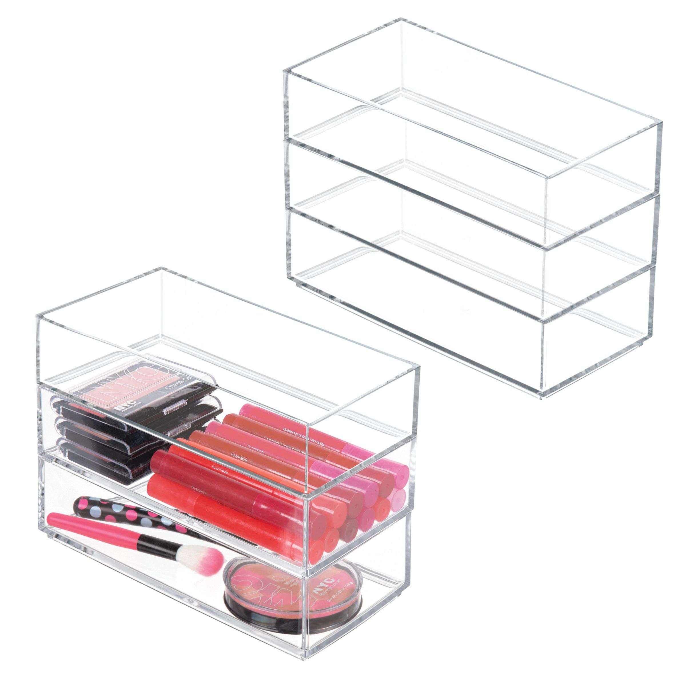 Lade Organizer, Make-up Organizer, 10.2 x 20.3 x 5.1 cm, Transparant, Kunststof - iDesign | Clarity