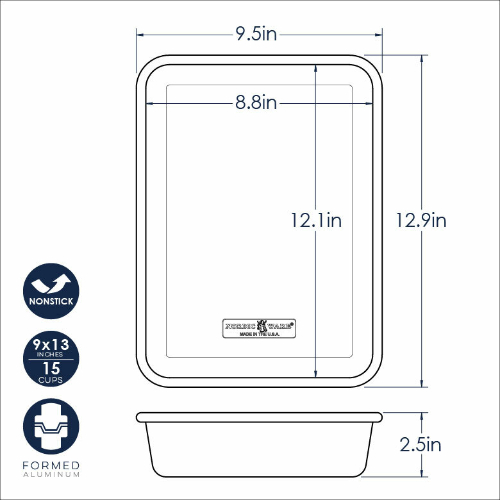Bakvorm, Rechthoek, Non Stick, 32.7 x 24.1 cm, Aluminium - Nordic Ware | Naturals Nonstick