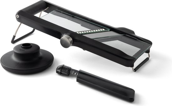 Mandoline, 40 x 20 x 4.5 CM, Glas, RVS, BPA Vrij, Kunststof, Zwart - Chef'n