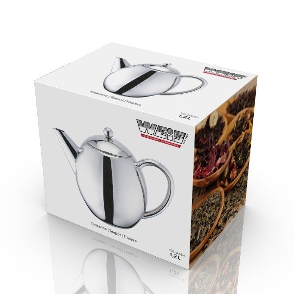 Dubbelwandige Theepot - Met theefilter - 1.2 liter - Weis