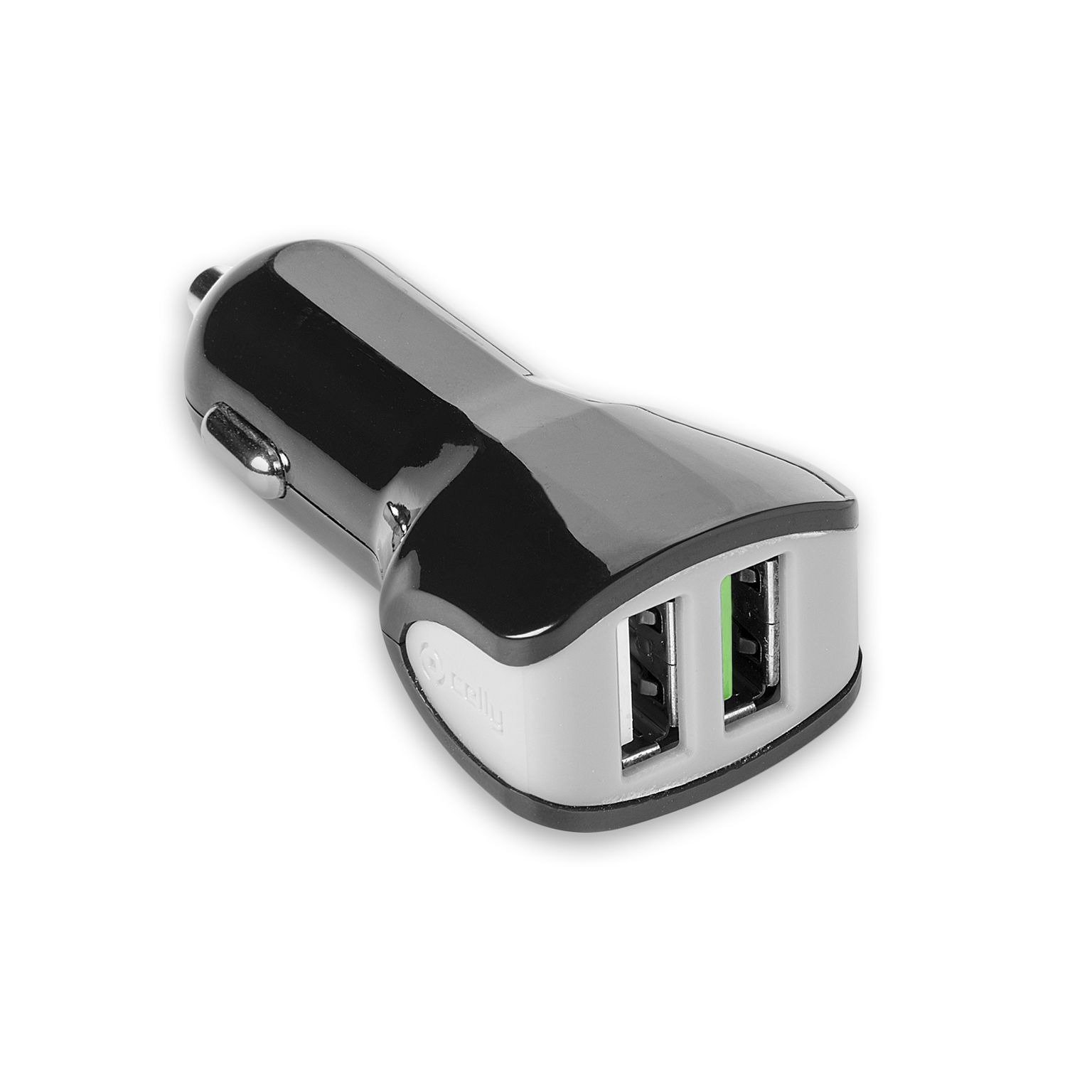 Turbo Autolader 3.4A met 2 USB poorten, Zwart - Celly