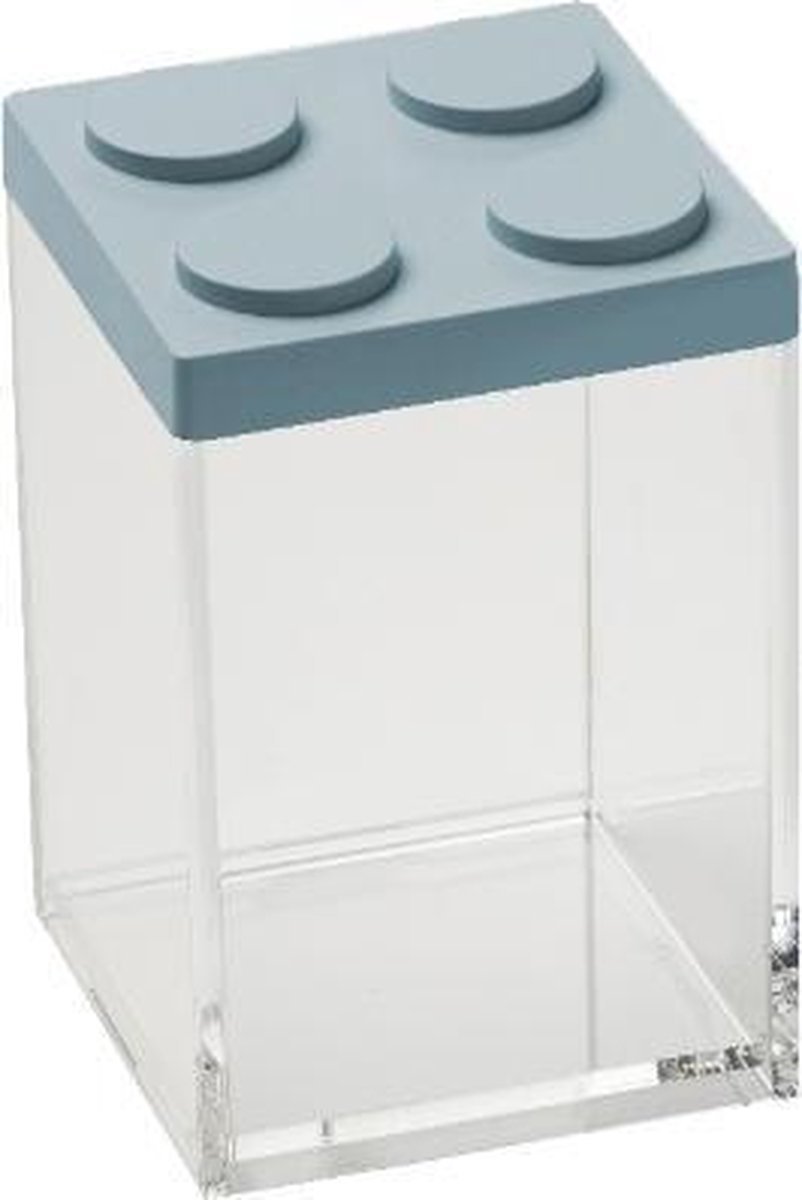 Stapelbare Brickstore bewaarcontainer, 1L, Blauw - Kunststof - Omada