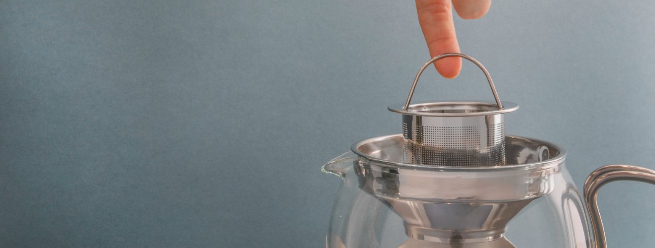Theepot met Zeef, 1 L, Glas, Zilver - La Cafetière | Izmir